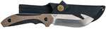 Remington Sportsman Skinner Fixed Knife 3.5" Guthook FDE And Black With Sheath