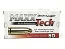 MAXXTech Handgun Ammunition 9mm Luger 124Gr FMJ 1126 Fps 50/ct