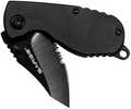 The stout design of this folding knife provides excellent blade control for precision cuts from a compact-sized tactical knife. The 2.5" partially serrated 440C black stainless steel blade is eff...