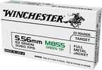 Winchester USA Lake City M855 Green Tip Rifle Ammunition 5.56mm 62Gr FMJ 3060 Fps 20/ct