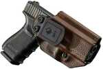 Mission First Tactical Leather Hybrid IWB/OWB Holster For Glock 19/23/44/45 Brown Ambi