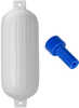 Polyform G-6 Twin Eye Fender 11" x 30" - White w/Air Adapter
