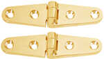 Whitecap Strap Hinge - Polished Brass - 4" x 1" - Pair