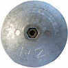 Rudder AnodeMaterial: MagnesiumOuter Diameter: 2.84"Height: 0.43"Weight: 0.22lbsFull size and weight Rudder Each includes Stainless Steel hex nut and socket cap screwThe captive hex nut is a great fea...