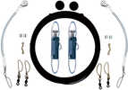 Single Rigging Kit w/Klickers - Black MonoComplete rigging packages that allow you to run One (1) lines on each rigger. this kit includes (2) exclusive Rupp single pulley shock cords, 160ft of BLACK M...