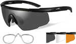 Wiley X Saber Advanced Sunglasses - Smoke Grey/Clear/Rust - Lens - Matte Black Frame w/Rx Insert