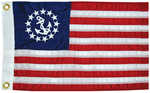 12" x 18" Deluxe Sewn US Yacht Ensign FlagThese deluxe sewn flags are constructed from lightweight yet durable fade resistant polyester fabric, which make them the perfect all-weather flags.Features:I...