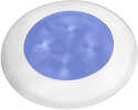 Hella Marine Slim Line LED Enhanced Brightness Round Courtesy Lamp - Blue White Plastic Bezel 12V