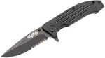 Kuuma 4.5" Serrated Edge Spring Assisted Folding Knife - Stainless Steel