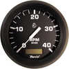 Euro 4" Tachometer with Hourmeter (4000 RPM) (Diesel) (Mech Takeoff &amp; Var Ratio Alt)Perimeter-lighted black dial with bold white graphics, black aluminum bezel, contoured white pointer, and flat g...