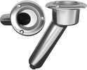 Mate Series Stainless Steel 30&deg; Rod &amp; Cup Holder - Drain - Round Top