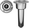 Mate Series Stainless Steel 0&deg; Rod &amp; Cup Holder - Drain - Round Top