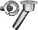 Stainless Steel 30&deg; Rod &amp; Cup Holder - Open - Round TopFeatures316 Stainless with Round Top30&ordm; Rod AngleOpen at Bottom