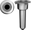 Elite Screwless Stainless Steel 0&deg; Rod &amp; Cup Holder - Drain - Round Top*Must have access to underneath side of gunwale for installation*Features316 Stainless with Round Top0&ordm; Rod Angle3/8...