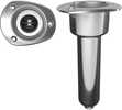 Mate Series Stainless Steel 0° Rod & Cup Holder - Drain - Oval Top
