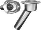 Stainless Steel 30&deg; Rod &amp; Cup Holder - Open - Oval TopFeatures316 Stainless with Oval Top30&ordm; Rod AngleOpen at Bottom