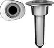 Elite Screwless Stainless Steel 0&deg; Rod &amp; Cup Holder - Drain - Oval Top*Must have access to underneath side of gunwale for installation*Features316 Stainless with Oval Top0&ordm; Rod Angle3/8" ...