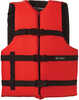 Nylon General Purpose Life Jacket - Adult Universal - Red&nbsp;Features:Provides comfort and safety for all types of water activities200 denier nylon and 150 denier poly-twillAdjustable belts and ches...