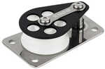 Series 3 Flat Base/Alum Cheek/Delrin SheaveDelrin&trade; plain bearing sheave ensures smooth operation and high safe working load. Stainless Steel base distributes loads to a larger surface area.Speci...