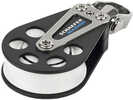 Single Ball Bearing BlockSingle block with aluminum cheeks and ball bearing sheave. Delrin&trade; ball bearing sheave ensures low-friction operation. Swivel head may be locked in place to avoid twist....
