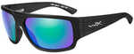 Wiley X Vallus Sunglasses - Polarized Emerald Mirror Lens - Matte Black Frame