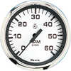 4" Tachometer (6000 RPM) Gas (Inboard &amp; I/O) - Spun SilverHole Size: 4"Perimeter-lighted black dial with bold white graphics, black aluminum SAE style bezel, contoured white pointer and flat glass...