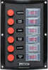 Splash Guard Switch Panel Vertical - 6 SwitchThe Splash Guard Vertical 4-Gang Rocker Switch Panel features six 15A 12VDC illuminated SPST On/Off rocker switches and six fuse holders for use with stand...