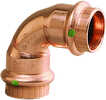 ProPress 1" - 90&deg; Copper Elbow - Double Press Connection - Smart Connect TechnologyFeatures:For use with ASTM B88 tubingCopperPress connectionComponents:EPDM sealing elements