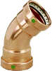 ProPress XL 2-1/2" - 45&deg; Copper Elbow - Double Press Connection - Smart Connect TechnologyFeatures:For use with ASTM B88 tubingCopperPress connectionComponents:EPDM sealing elements*Note - Must be...