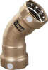 MegaPress 3/4" 45&deg; Copper Nickel Elbow - Double Press Connection - Smart Connect TechnologyFeatures:Size: 3/4"CuNiFe 90/10Press ConnectionComponents:FKM sealing element