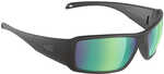 H2Optix Stream Sunglasses Matt Black, Brown Green Flash Mirror Lens Cat.3 - AntiSalt Coating w/Floatable Cord