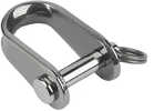 Stamped "D" Shackle - 1/4"Pin Dia. 1/4" (6 mm), Depth 1" (25 mm), Width 11/16" (17 mm), SWL 1750 lbs. (795 kg), Weight 1.1 oz. (31 g)