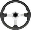 Uflex Nisida Steering Wheel 13.8" - Black Polyurethane Grip W/black Aluminum Spokes