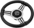 Schmitt &amp; Ongaro Pu30 14" Wheel - Chrome Cap Spoke Inserts Black Spokes 3/4" Tapered Shaft