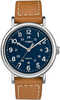 Timex Weekender 40mm Men&#39;s Watch - Tan Leather Strap W/blue Dial