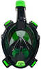Aqua Leisure Frontier Full-face Snorkeling Mask - Adult Sizing - Eye To Chin > 4.5" - Green/black
