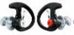 EP6 Signature Series 1 Pair - Small Black 16Db NRR With Attached Stopper Plugs inserted Multi-Flange conforms To