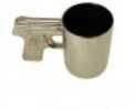 Gun Mug - Chrome Ceramic 500 M L 16.9 Oz. Mug - For Hot Or Cold drinks - Comfortable Pistol Grip - Microwavable