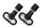 Uncle Mikes QD100 Bl 1In PSH BTN Sling Swivel Set