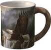 Sculpted coffee mug with a beautiful nature scene. Generously sized 16 oz. mug makes the perfect gift.