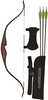 The Lil John Youth Recurve Set includes a 29" bow with makore, maple and black fiberglass construction with a 10 pound draw weight at 16" draw and includes three 26" fiberglass arrows with 2.5" vanes ...