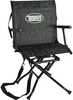 The blind chair has a swivel base, armrest and a built-in bow holder that folds for compact, easy carrying with steel construction weighing 15 lbs.