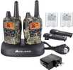 X-Talker T75 radios have a 38-mile range and features 36 channels with 121 privacy codes. Additional features include weather scan alerts, 5 animal call alerts, vibration alert, and hands-free operati...