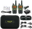 "Two-way radios with 22 channels and 121 privacy codes;Up to 38-mile communication range;Weather alert radio with scan feature;License-free and water-resistant;eVOX hands-free operation with 9 sensiti...
