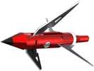 The on impact of the MOAB with the hardened steel chisel point cuts a 2 bladed 2â€ entry hole that the impact blades cut a clear path for the internal cutting blades that open inside the chest cavity...