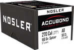 Nosler AccuBond Bullets .270 Cal. 150 gr. Spitzer Point 50 pk. Model: 54801