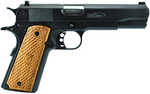 slide and barrel;Custom hardwood grips with logo;Single action;Mil-spec rear and front sights;Safeties located on the side of the frame and back of the grip"