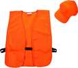 This Hat and Vest Combo in hi-vis orange will get you ready for the hunt. The cap is one size fits most and has an adjustable back. The vest is sized for adults (Medium â€“ XL), approximately 38? â€“ ...