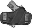 The Clip-On Holster is a very compact, low-profile holster that fits outside the waist band disigned to clip over your belt or pant without the need to feed a belt through holster loops. Other feature...