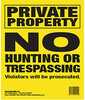 Maple Leaf No Trespassing Sign Yellow 10 x 12 in. Vertical Model: NTP-4-25